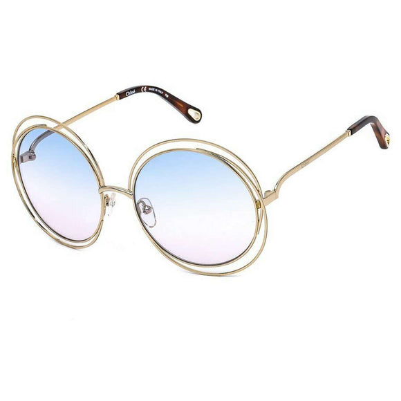 Chloe Blue Havana Round Sunglasses