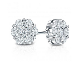 1.00ctw Seven-Stone Cluster Classic Collection Created Moissanite Studs