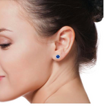 3.00ctw Blue and White Created Sapphire Earrings in 14k Gold-Plated Sterling Silver