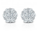 1.00ctw Seven-Stone Cluster Classic Collection Created Moissanite Studs