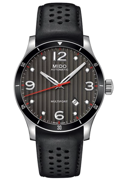 Mido Automatic 42mm Black and Grey Dial Men's Leather Strap  Watch