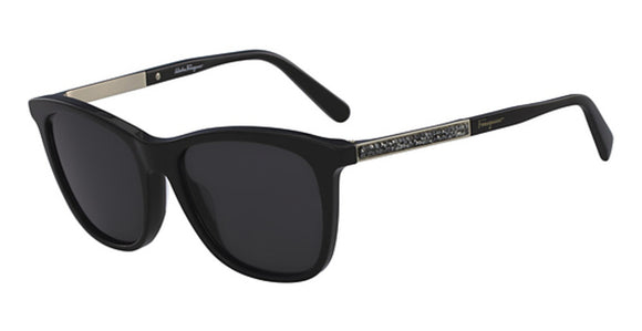 Salvatore Ferragamo Ladies Square Black Sunglasses