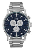 Nixon Sentry Chronograph Men's Stainless Steel Blue Dial Watch