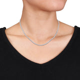 12.5 CTW Tennis Necklace in 18K White Gold Plate, Created Moissanite