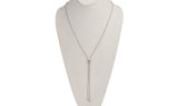 18K White Gold Plate Dazzling 10.00 Carat Lariat Necklace, Created Moissanite