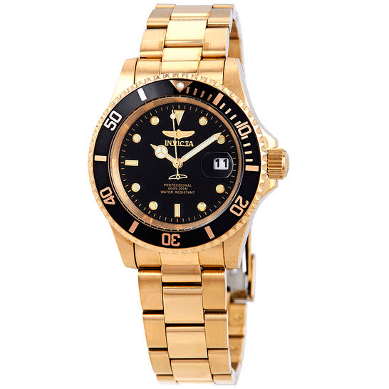 Invicta Pro Diver Rose Gold-tone Black Dial 40 mm Men's Watch