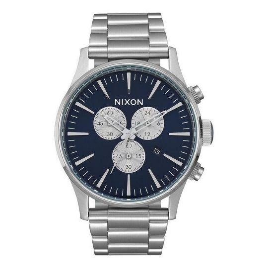 Nixon Sentry Chronograph Men's Stainless Steel Blue Dial Watch