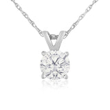 .50 CARAT AGI Certified Diamond Solitaire Pendant in 14k White Gold (Lab Created)