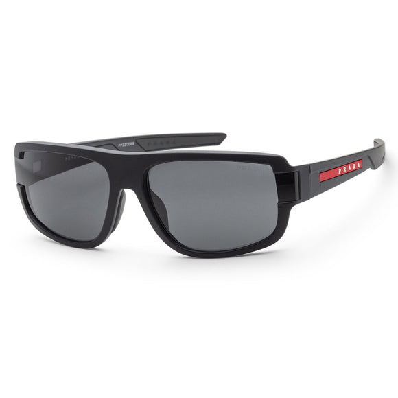 Prada Linea Rossa Dark Grey Rectangular Men's Sunglasses