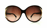 Salvatore Ferragamo Brown Gradient Round Sunglasses