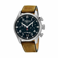 Alpina Men's Startimer Pilot Chronograph Swiss Quartz Brown Watch