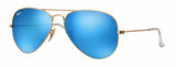 Ray-Ban Aviator Gold Frame Crystal Blue Mirrored Lenses Sunglasses