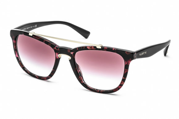 Valentino Square Ladies Havana Pink Tortoise Sunglasses