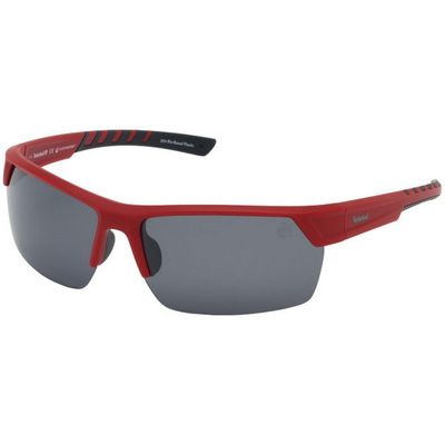 Timberland Matte Red / Grey Polarized Men's Sunglasses